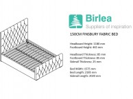 Birlea Finsbury 5ft Kingsize Steel Crushed Velvet Fabric Bed Frame Thumbnail