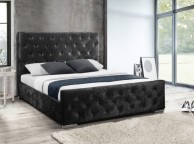 Birlea Finsbury 4ft6 Double Black Crushed Velvet Fabric Bed Frame Thumbnail