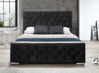 Birlea Finsbury 4ft6 Double Black Crushed Velvet Fabric Bed Frame Thumbnail