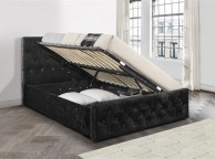 Birlea Finsbury 4ft6 Double Black Crushed Velvet Fabric Ottoman Bed Frame Thumbnail