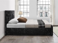 Birlea Finsbury 4ft6 Double Black Crushed Velvet Fabric Ottoman Bed Frame Thumbnail