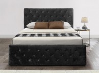 Birlea Finsbury 4ft Small Double Black Crushed Velvet Fabric Ottoman Bed Frame Thumbnail