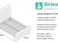 Birlea Finsbury 4ft Small Double Steel Crushed Velvet Fabric Ottoman Bed Frame Thumbnail
