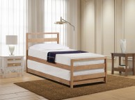 Emporia Sophia 3ft Single Wooden Oak Finish Guest Bed Thumbnail