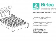 Birlea Marlow 4ft6 Double Grey Fabric Bed Frame with 2 Drawers Thumbnail