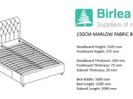 Birlea Marlow 5ft Kingsize Grey Fabric Bed Frame with 2 Drawers Thumbnail