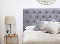 Sleep Design Eltham 4ft6 Double Grey Velvet Fabric Ottoman Bed Frame Thumbnail