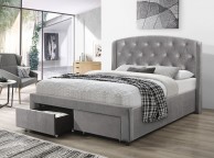 Flair Furnishings Ellen 5ft Kingsize Silver Fabric Bed Frame Thumbnail