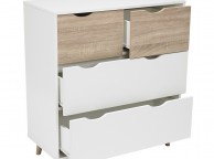 LPD Stockholm 2 Plus 2 Drawer Chest In White And Oak Thumbnail