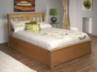 Limelight Terran 4ft6 Double Oak Finish Wooden Ottoman Bed Frame Thumbnail