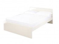 LPD Puro 4ft6 Double Wooden Bed Frame In Cream Gloss Thumbnail