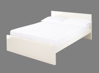 LPD Puro 4ft6 Double Wooden Bed Frame In Cream Gloss Thumbnail