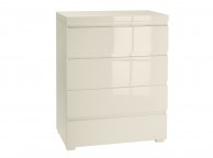 LPD Puro 4 Drawer Chest In Cream Gloss Thumbnail