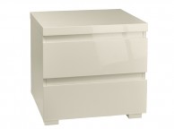 LPD Puro 2 Drawer Bedside In Cream Gloss Thumbnail