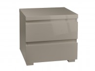 LPD Puro 2 Drawer Bedside In Stone Gloss Thumbnail