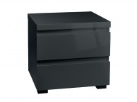 LPD Puro 2 Drawer Bedside In Charcoal Gloss Thumbnail