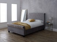 Limelight Orbit 5ft Kingsize Plush Silver Velvet Fabric Bed Frame Thumbnail