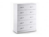 LPD Novello 5 Drawer Chest In White Gloss Thumbnail