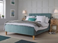 LPD Pierre 5ft Kingsize Aqua Velvet Fabric Bed Frame Thumbnail