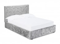 LPD Rimini 4ft6 Double Silver Velvet Fabric Ottoman Bed Frame Thumbnail