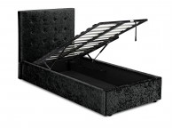 LPD Rimini 3ft Single Black Velvet Fabric Ottoman Bed Frame Thumbnail