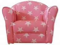 Kidsaw Pink With White Stars Childrens Mini Armchair Thumbnail