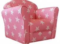 Kidsaw Pink With White Stars Childrens Mini Armchair Thumbnail