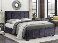 Birlea Hannover 5ft Kingsize Black Crushed Velvet Fabric Bed Frame Thumbnail