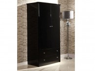 Birlea Aztec Black Gloss 2 Door 2 Drawer Combination Wardrobe Thumbnail