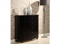 Birlea Aztec Black Gloss 5 Drawer Chest Thumbnail