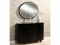 Birlea Aztec Black Gloss 4 Drawer Dresser and Mirror Set Thumbnail