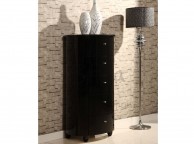 Birlea Aztec Black Gloss 5 Drawer Narrow Chest Thumbnail