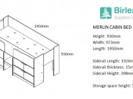 Birlea Merlin Cabin Bed White And Pink Thumbnail