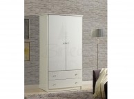 Birlea Aztec White Gloss 2 Door 2 Drawer Combination Wardrobe Thumbnail