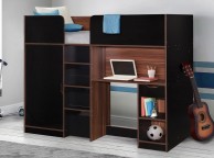 Birlea Merlin High Sleeper Bed Black And Walnut Thumbnail