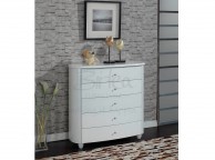 Birlea Aztec White Gloss 5 Drawer Chest Thumbnail