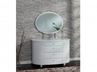 Birlea Aztec White Gloss 4 Drawer Dresser and Mirror Set Thumbnail