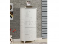 Birlea Aztec White Gloss 5 Drawer Narrow Chest Thumbnail