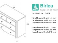 Birlea Palermo 2 Plus 2 Drawer Mirrored Chest Thumbnail