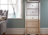 Birlea Palermo 5 Drawer Narrow Mirrored Chest Thumbnail