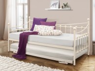 Birlea Chantelle 3ft Single Cream Metal Day Bed With Trundle Thumbnail
