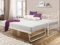 Birlea Chantelle 3ft Single Cream Metal Day Bed With Trundle Thumbnail