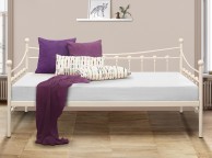 Birlea Chantelle 3ft Single Cream Metal Day Bed With Trundle Thumbnail