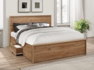 Birlea Stockwell 4ft6 Double Oak Finish Wooden Bed Frame With Drawers Thumbnail