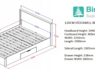 Birlea Stockwell 4ft Small Double Oak Finish Wooden Bed Frame With Drawers Thumbnail