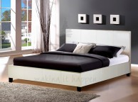 Birlea Berlin 4ft6 Double White Faux Leather Bed Frame Thumbnail