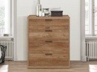 Birlea Stockwell Oak Finish 4 Drawer Chest Thumbnail