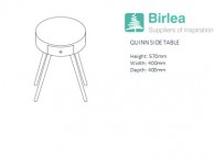 Birlea Quinn White 1 Drawer Side Table Thumbnail