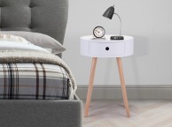 Birlea Quinn White 1 Drawer Side Table Thumbnail