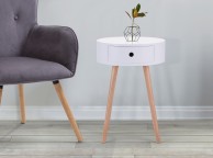 Birlea Quinn White 1 Drawer Side Table Thumbnail